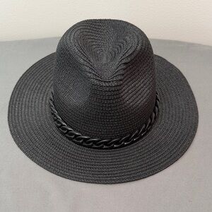 New Without Tag Black Panama Hat with Black band